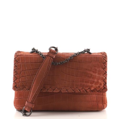Olimpia Crossbody Bag Crocodile with Intrecciato Detail Small