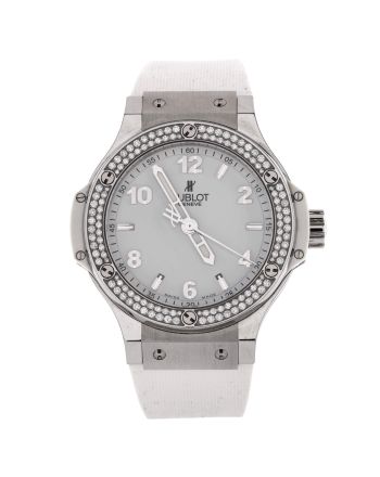Big Bang Quartz Watch Stainless Steel and Rubber with Diamond Bezel 38