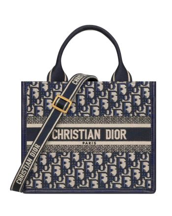 Christian Dior Small Dior Book Tote Dark Blue