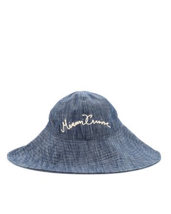 Sun Hat Embroidered Denim