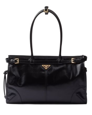 Prada Large Leather Handbag 1BA433 Black