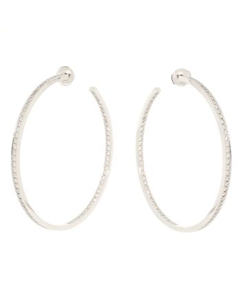 Inside Out Hoop Earrings 18K White Gold with Diamonds Large
