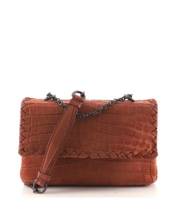Olimpia Crossbody Bag Crocodile with Intrecciato Detail Small