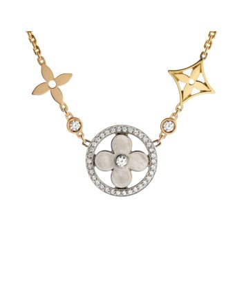 Blossom XL Necklace 18K Tricolor Gold with Diamonds