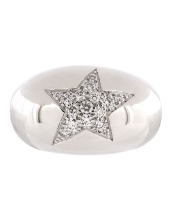 Comete Band Ring 18K White Gold with Diamonds