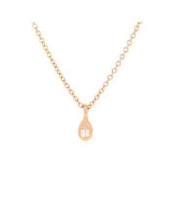 Elsa Peretti Diamonds By The Yard Pendant Necklace 18K Rose Gold with Pear-Shaped Diamond .07CT