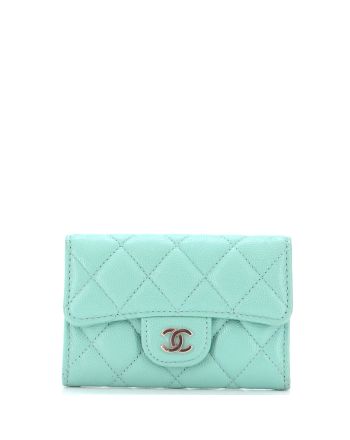 Classic Flap Card Case Quilted Caviar