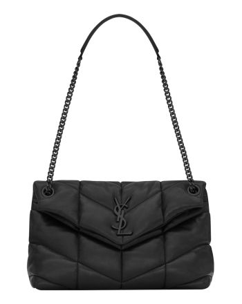 Saint Laurent Loulou Puffer Small Bag In Quilted Lambskin Black